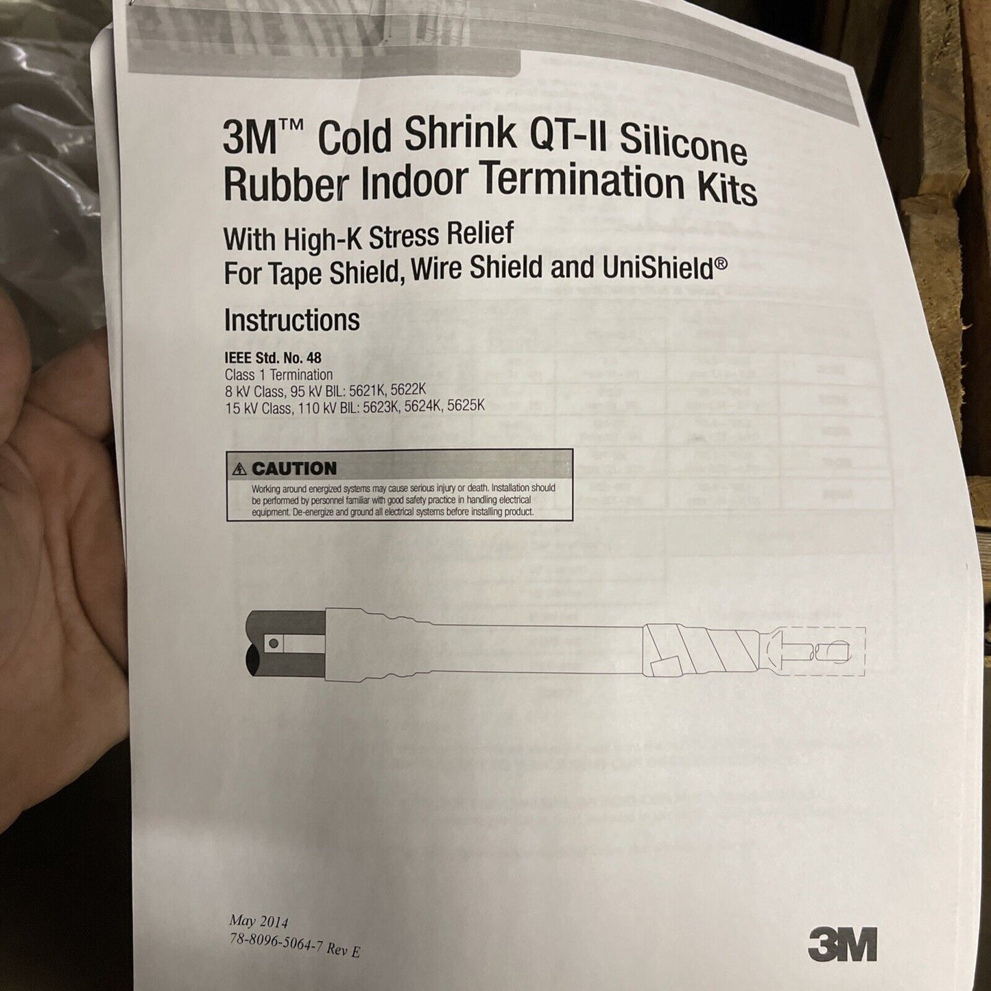 3M SERIES 5625K COLD SHRINK QT-II INDOOR TERMINATION KIT, 5-15 kV