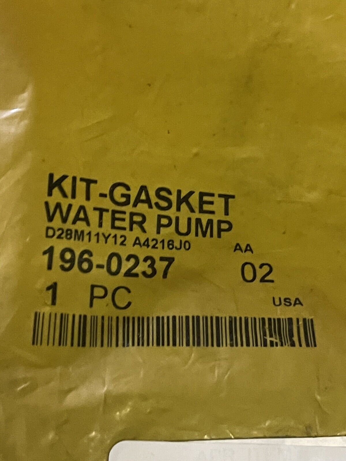 CATERPILLAR CAT 196-0237 KIT-WATER PUMP INSTALL