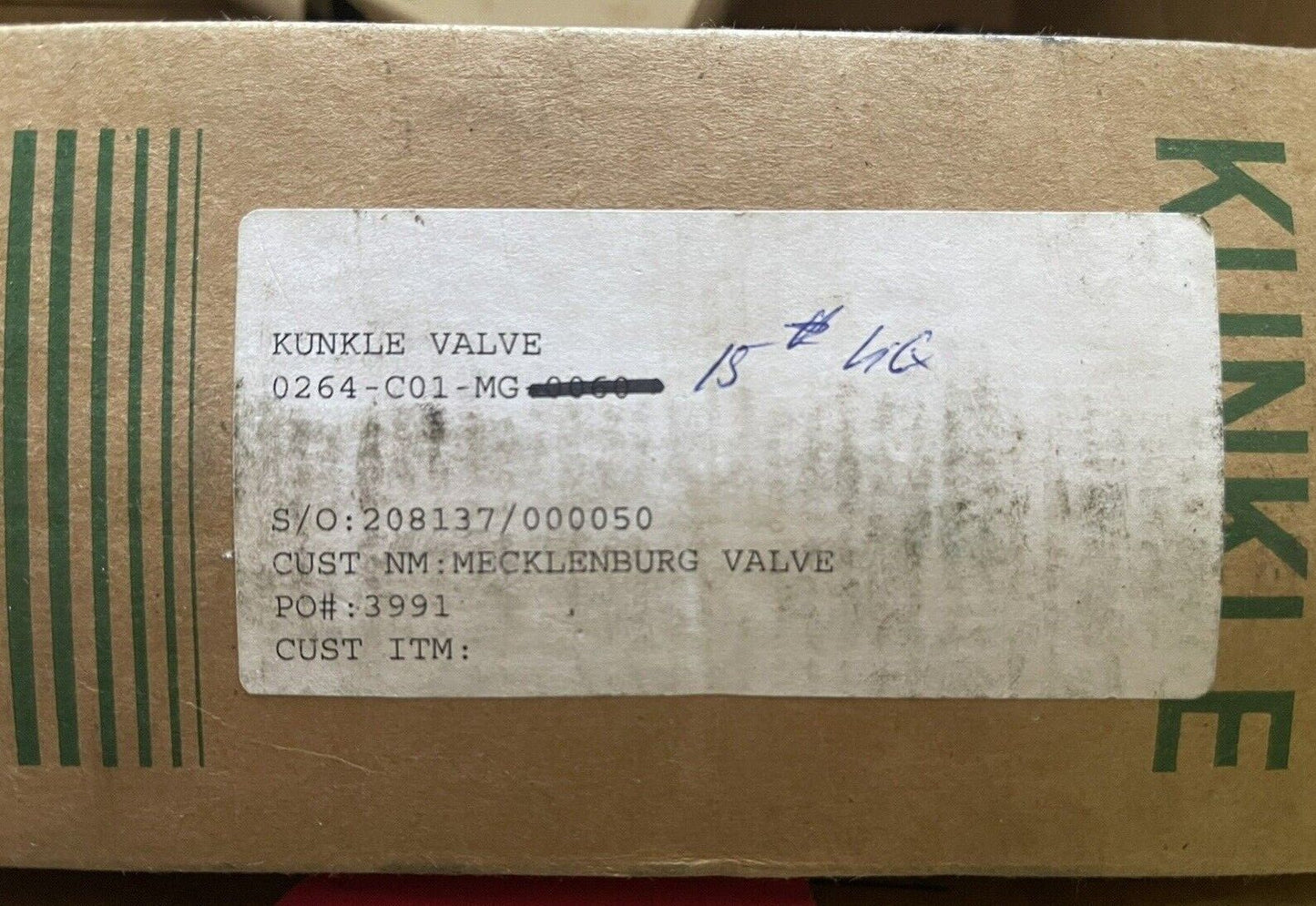 KUNKLE SAFETY AND RELIEF VALVE 264M-C01-MG 1/2” MNPT x 1" FNPT