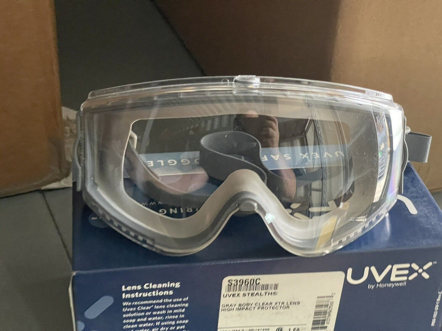 UVEX STEALTH S3960C GRAY BODY CLEAR XTR LENS, HIGH IMPACT SAFETY GOGGLES