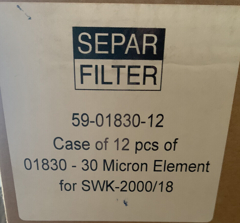 SEPAR 59-01830 FUEL WATER SEPARATOR FILTER ELEMENT 10 MICRON (CASE OF 12 PCS.)