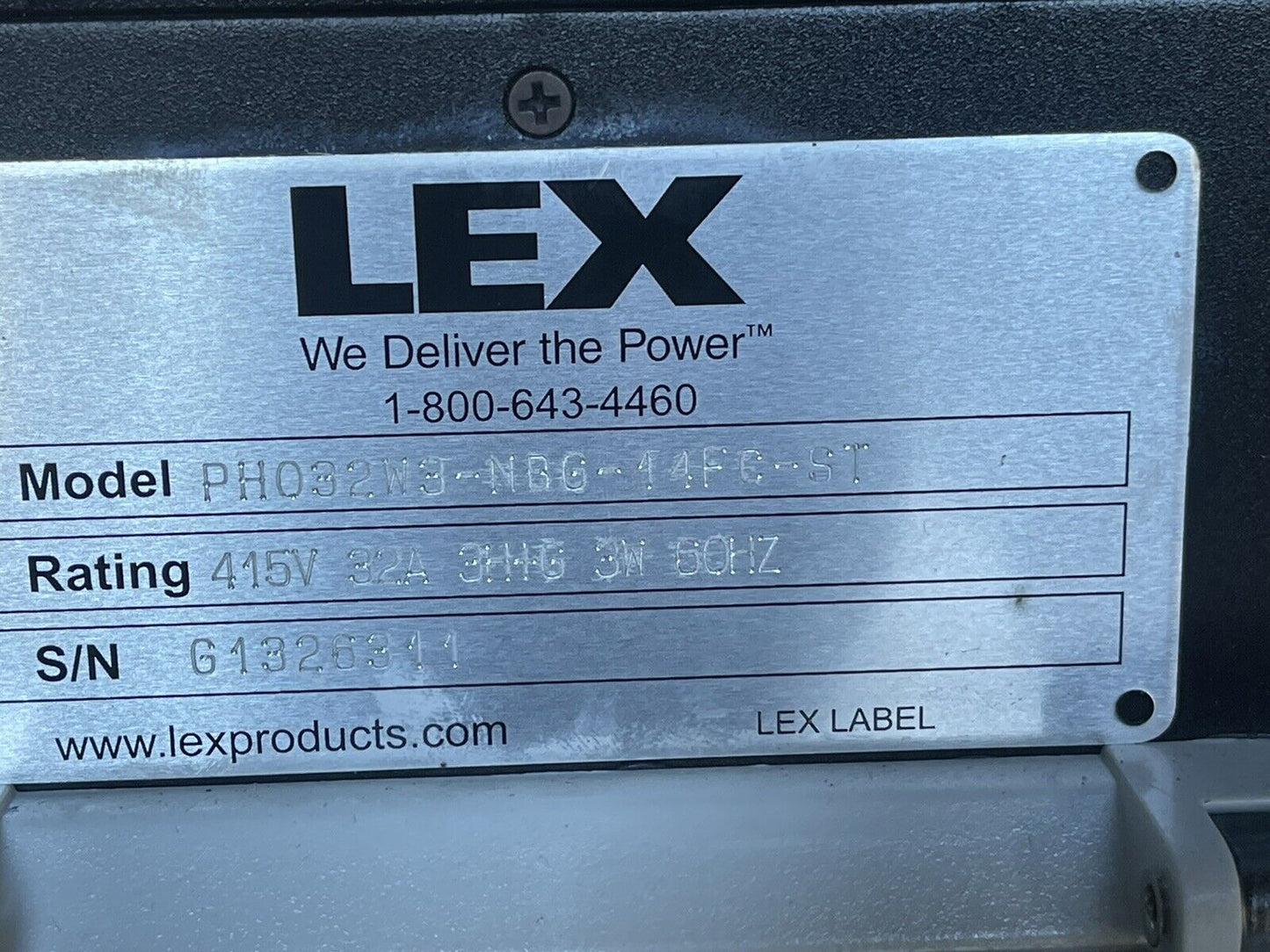 LEX PH032W3 POWER DISTRIBUTION BOX, S203UP-K16A BREAKERS. 32A, 3-PHASE, 415 VAC