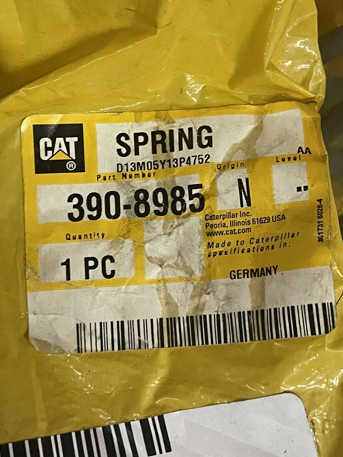 CATERPILLAR CAT 390-8985 SPRING