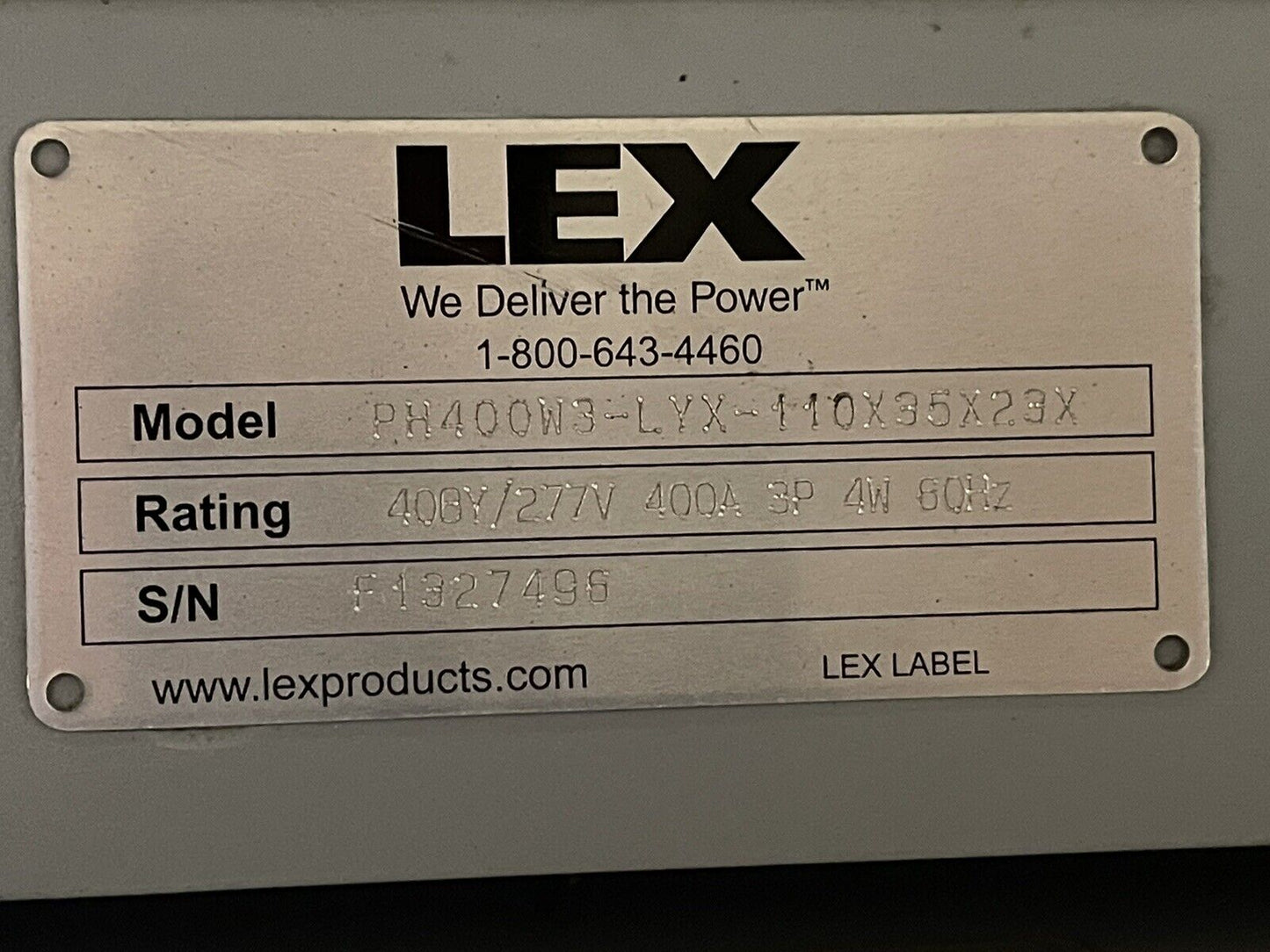 LEX PORTABLE POWER DISTRIBUTION BOX, 400A, 480Y/277V, 3P, 4W