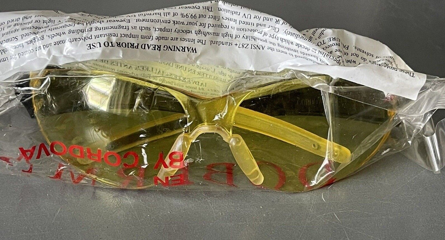 CORDOVA ENB30S DOBERMAN SAFETY GLASSES, AMBER, SCRATCH RESISTANT, UV PROTECTION