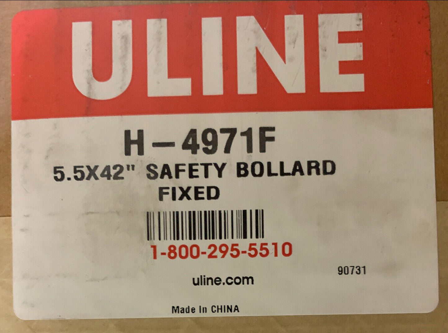 ULINE H-4971R HEAVY DUTY SAFETY BOLLARD - 5 1⁄2 x 42", REMOVABLE BASE INCLUDED