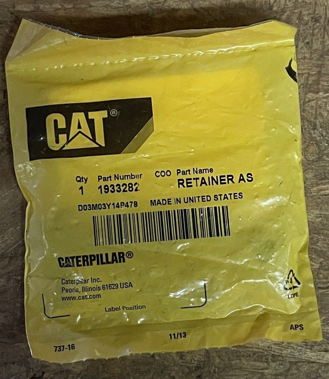 CATERPILLAR CAT 193-3282 RETAINER AS