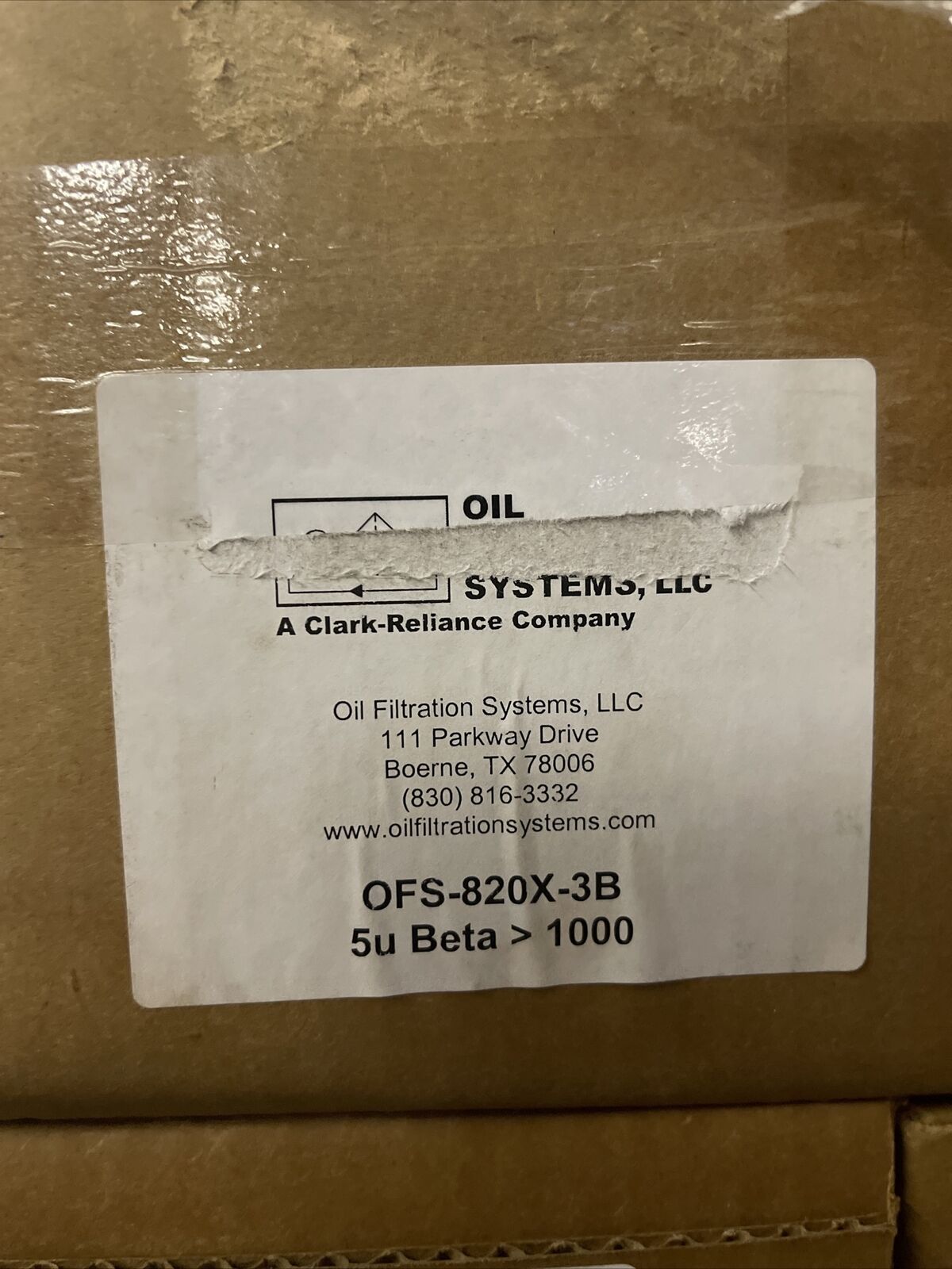 CLARK RELIANCE / OIL FILTRATION SYSTEMS OFS-820X-3B 5 MICRON 16" FILTER ELEMENT