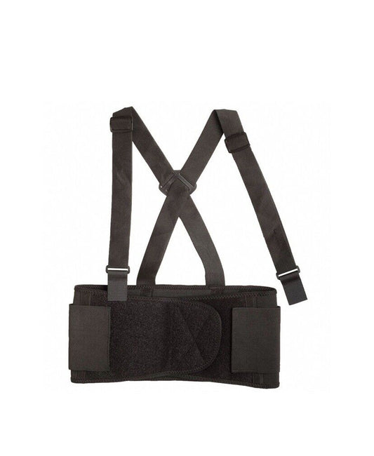 CONDOR 1EC63A ELASTIC BACK SUPPORT WITH STAY, MEDIUM, BLACK